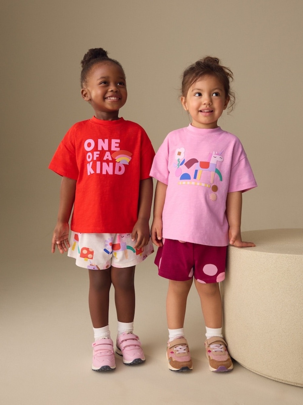 Next Pink Girls' Graphic Sets 2 sets top & Bottoms Size 1 1/2-2 years
